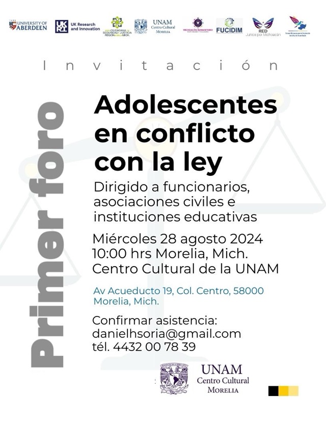 Especialistas de Escocia reflexionarán sobre justicia juvenil en el UNAM Centro Cultural